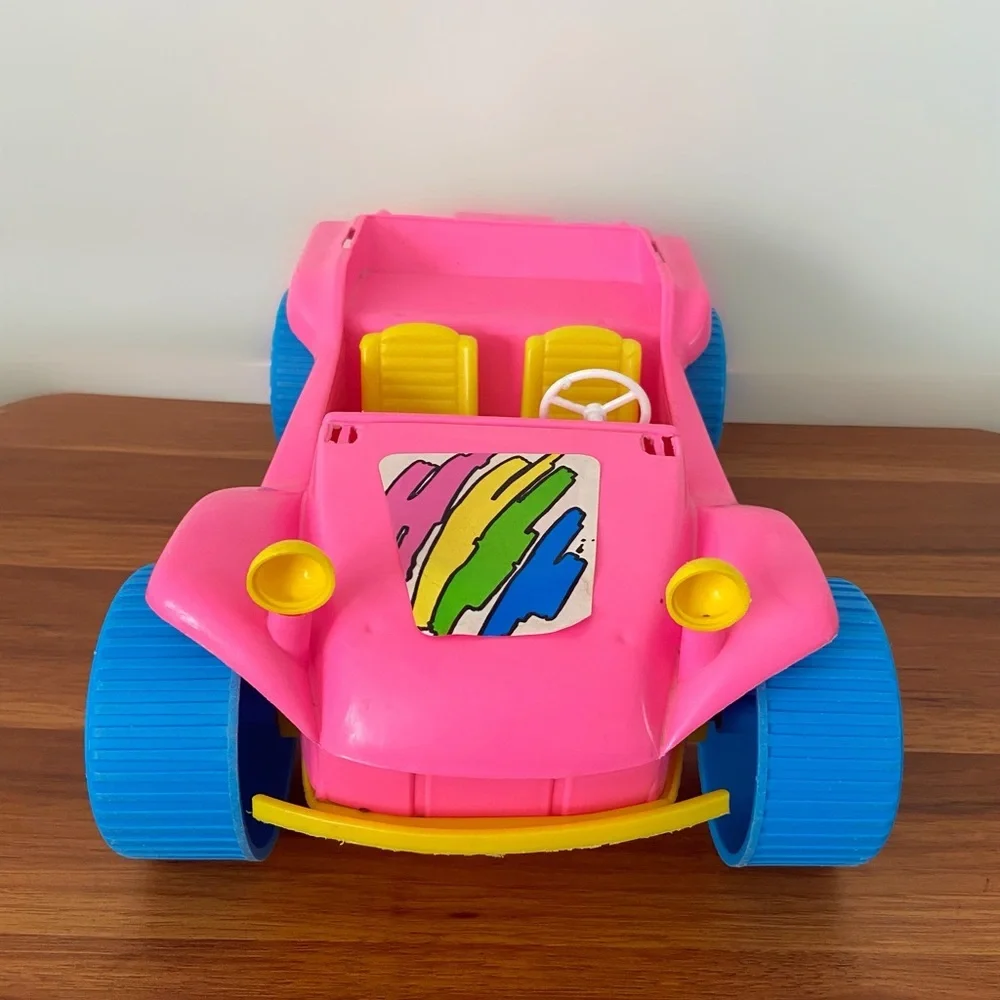 Vintage 80s Malibu Barbie doll toy jeep neon gay toys Inc wrangler
